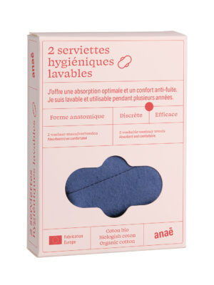 Lot 2 serviettes hygiéniques lavables nuit