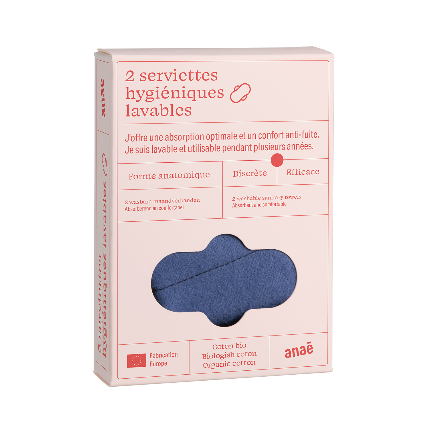Lot 2 serviettes hygiéniques lavables nuit